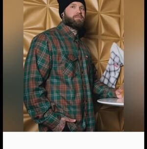 NWOT Dixxon Men's The Mistletoe Button Plaid Flannel Size 2X